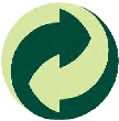 the green dot recycling symbol commonly used in Europe