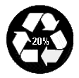 symbol for a product that uses 20% recycled materials